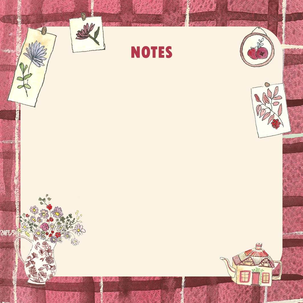 Bloc-Notes Fleuri “L'heure du thé” – 9×9 cm