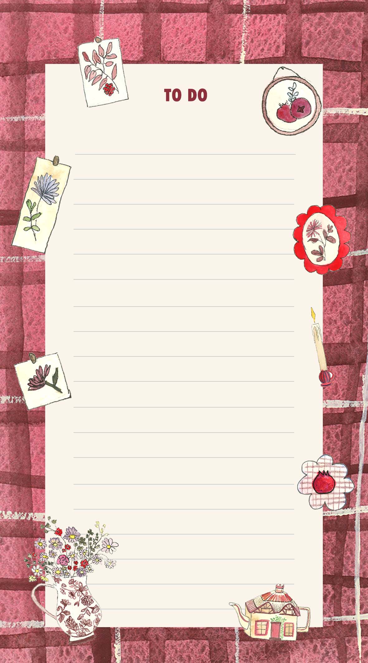 Bloc-notes To-Do “L'heure du thé ” – 10×18 cm