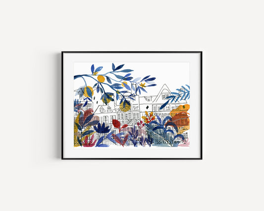 Tirage d'art numéroté " Place Champs Jacquet"