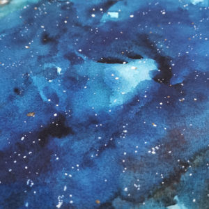Bleus célestes- Aquarelle Originale