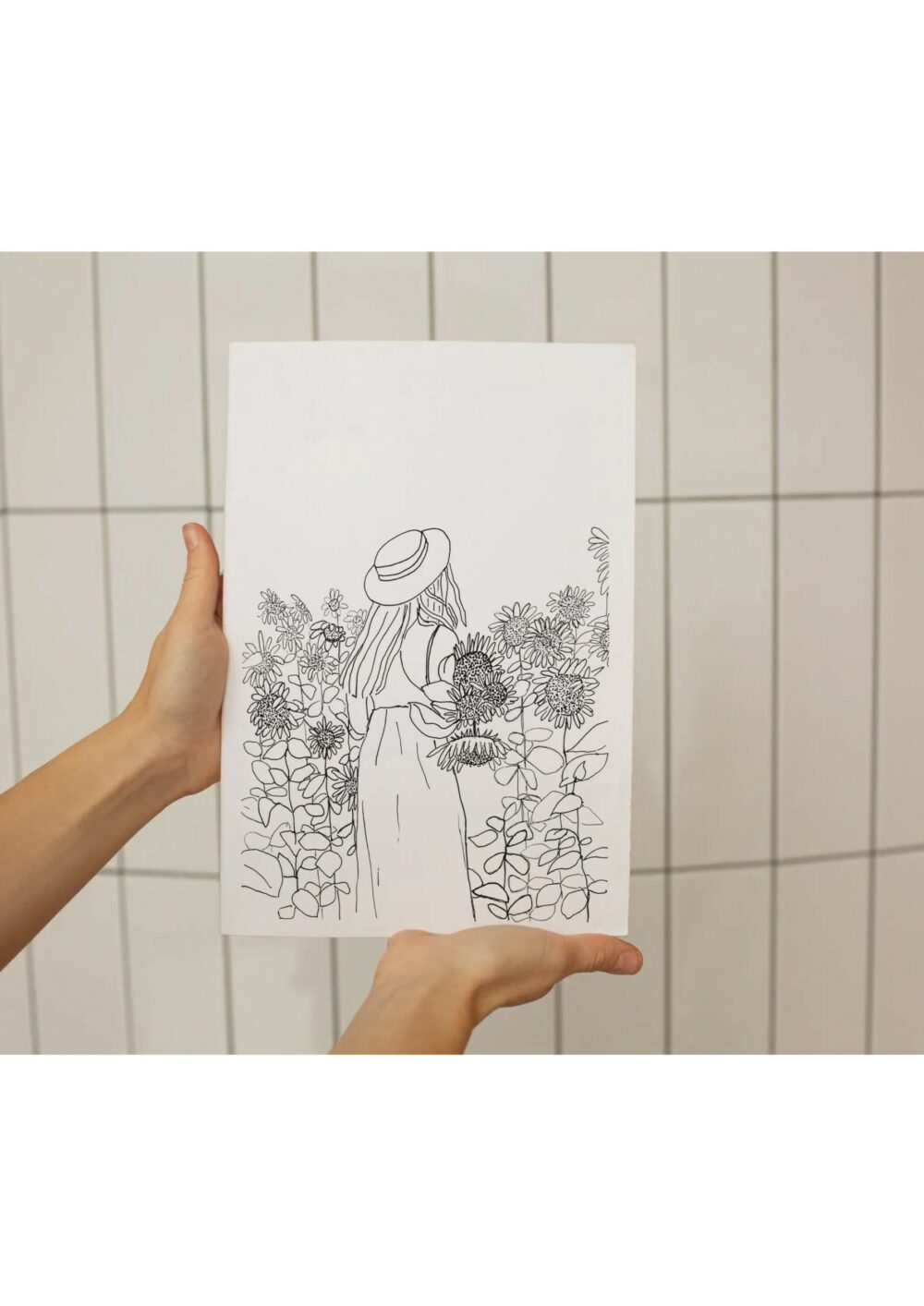 Affiche A4 à mettre en couleur - "S'offrir des fleurs "