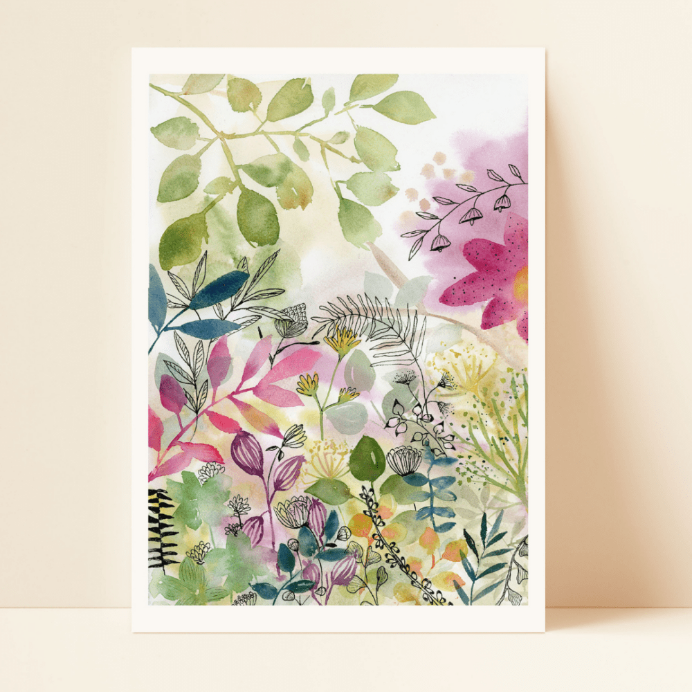 Illustration “Aquarelle Jardin de printemps” – Format A4 (29,7*21 cm)
