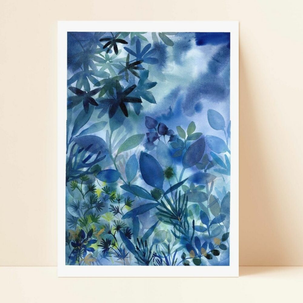 Illustration “Aquarelle Jardin d’hiver” – Format A4 (29,7*21 cm)