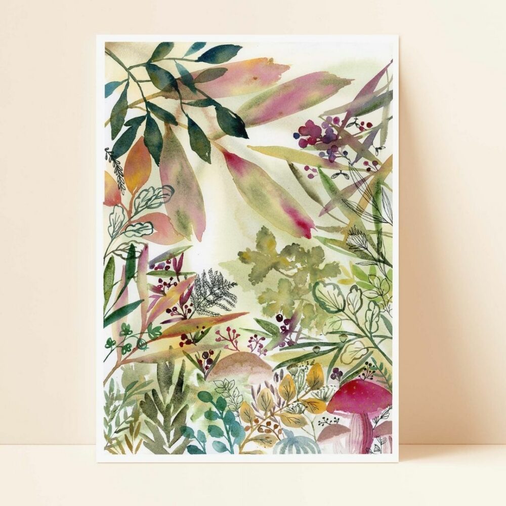 Illustration “Aquarelle Jardin d’automne” – Format A4 (29,7*21 cm)