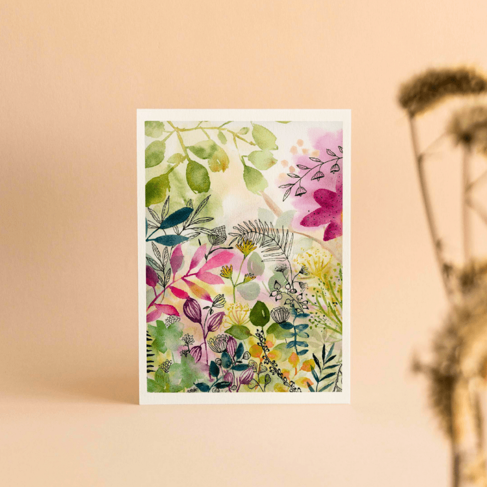 Illustration “Aquarelle Jardin de printemps” – Format A5 (14,8*21 cm)