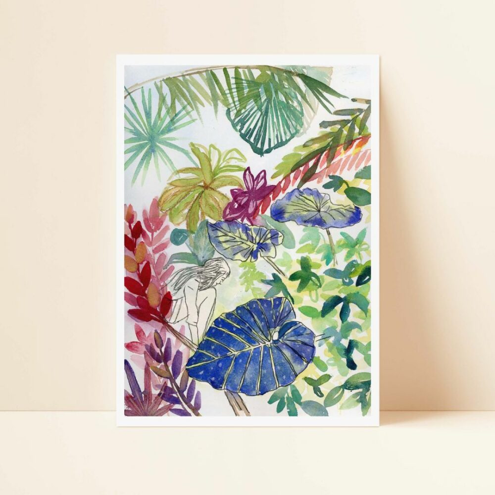 Tirage d’art numéroté “Aquarelle colorée d’une nature apaisante” – Format A4 (29,7*21 cm)